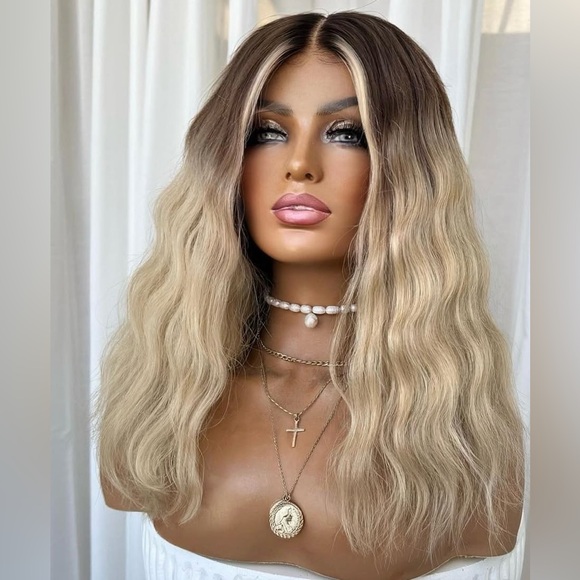 Ombre Blonde Bob Wavy Human Hair Wig
